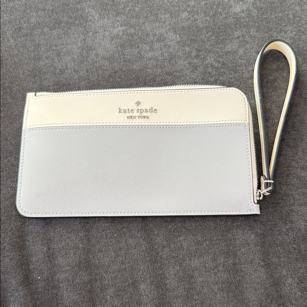 kate spade Cream and Gray Wristlet